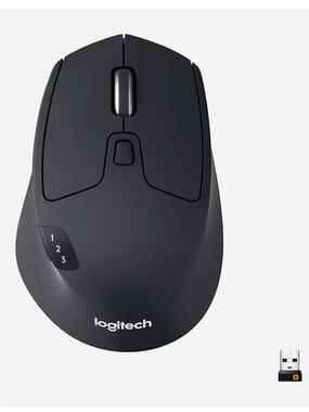 Logitech M720 Triathalon Full Size Multi-Device Wireless Mouse - Black